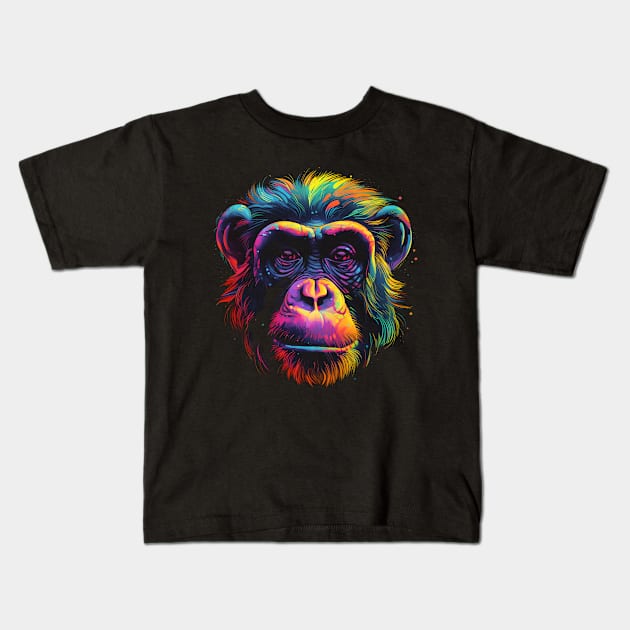 Neon Chimp Kids T-Shirt by Everythingiscute